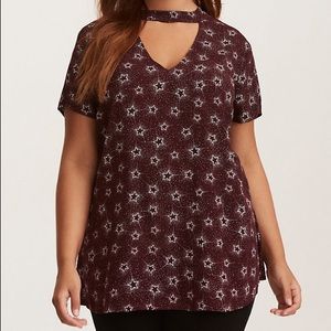 Torrid size 3 star print crepe hole tunic